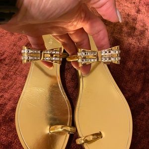 Louis Vuitton Gold Flat Sandals